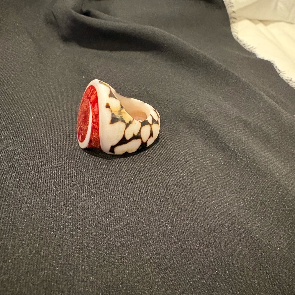 Spiny Oyster Shell Ring Handmade in Italy. - Picture 6 of 16